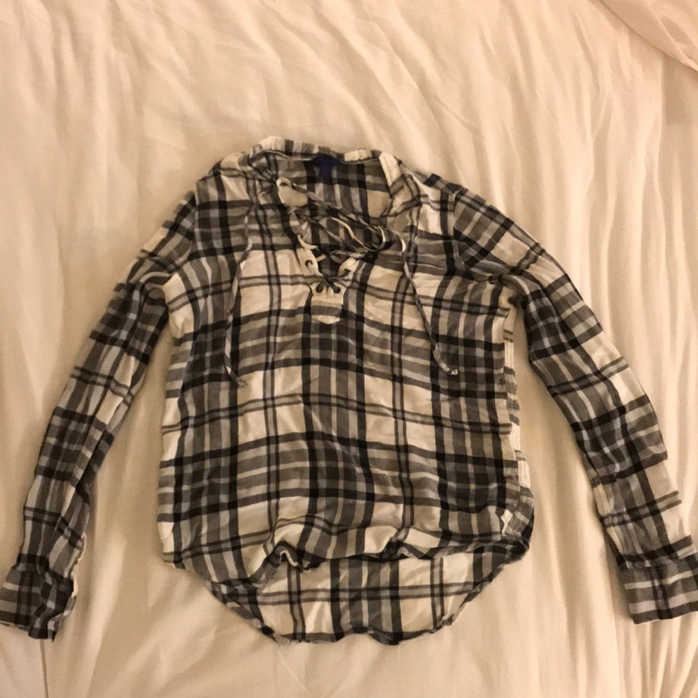 Lace up flannel